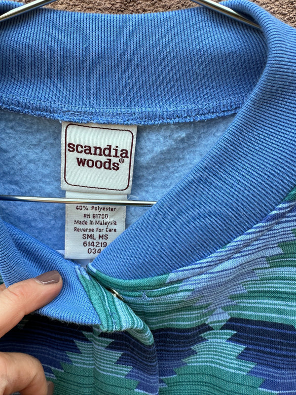 Scandia Southwest Style Snap Cardigan Sweatshirt