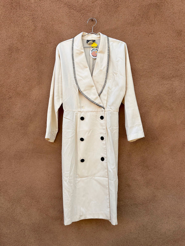 Scandels Cream Dress 1980's - Made in USA