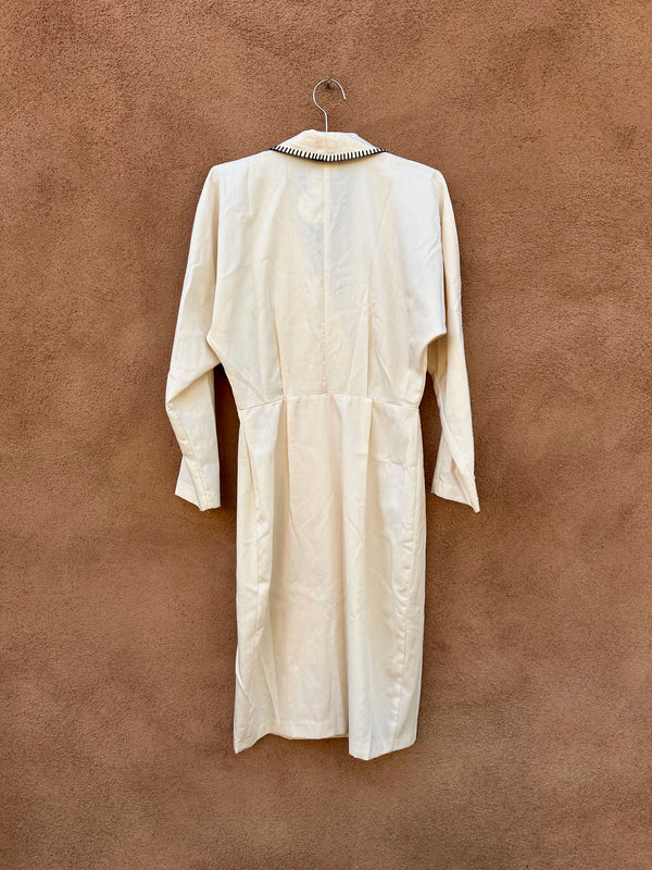 Scandels Cream Dress 1980's - Made in USA