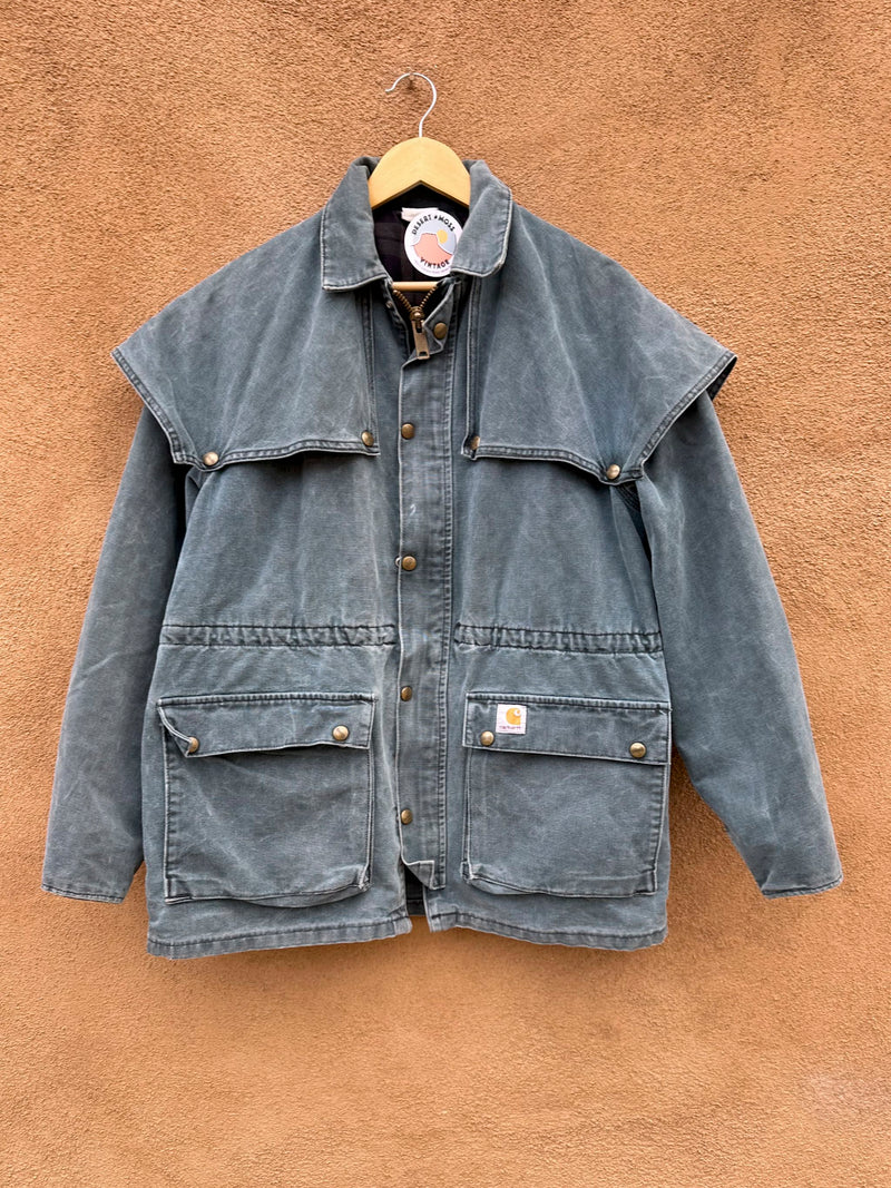 Rare Duster Style Green Canvas Jacket - Made in USA - Union Made