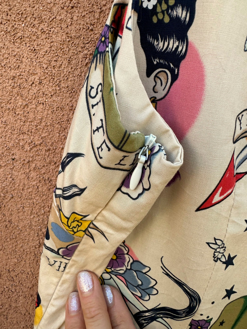 Frida Kahlo American Traditional Tattoo Print Dress