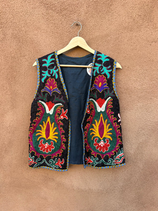 Hand Embroidered Chain Stitch Tajik Vest