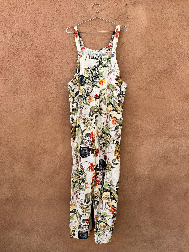 Tropical Flower Lightweight Cotton Overalls