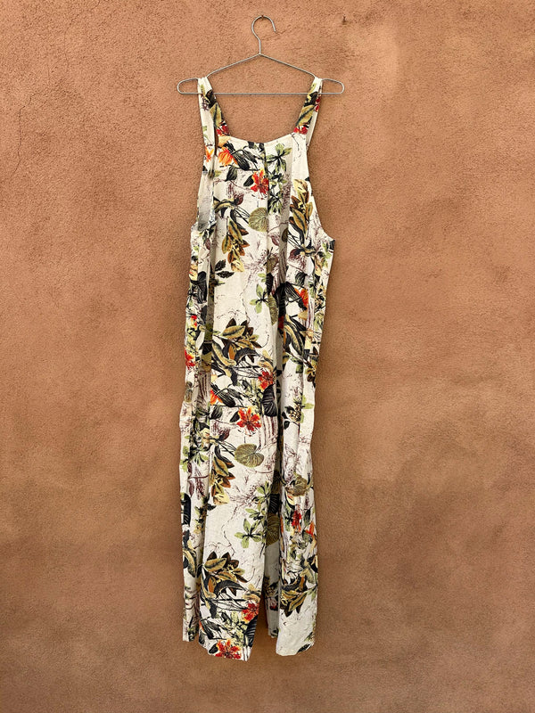 Tropical Flower Lightweight Cotton Overalls