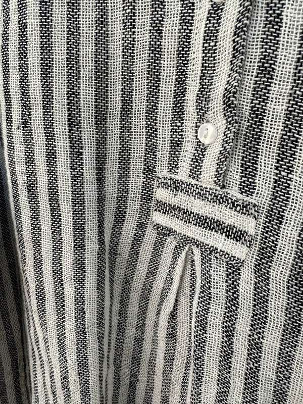 The Paper Lace Striped Linen Blouse