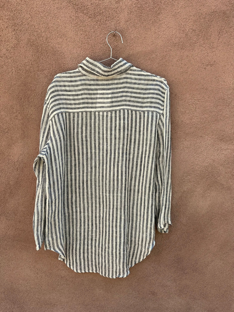 The Paper Lace Striped Linen Blouse