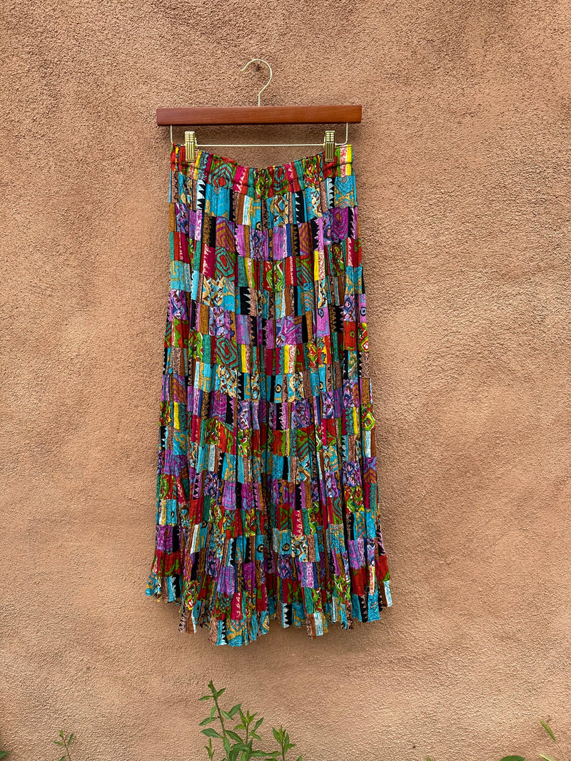 Patchwork Ikat Maxi Skirt by Silver Stream