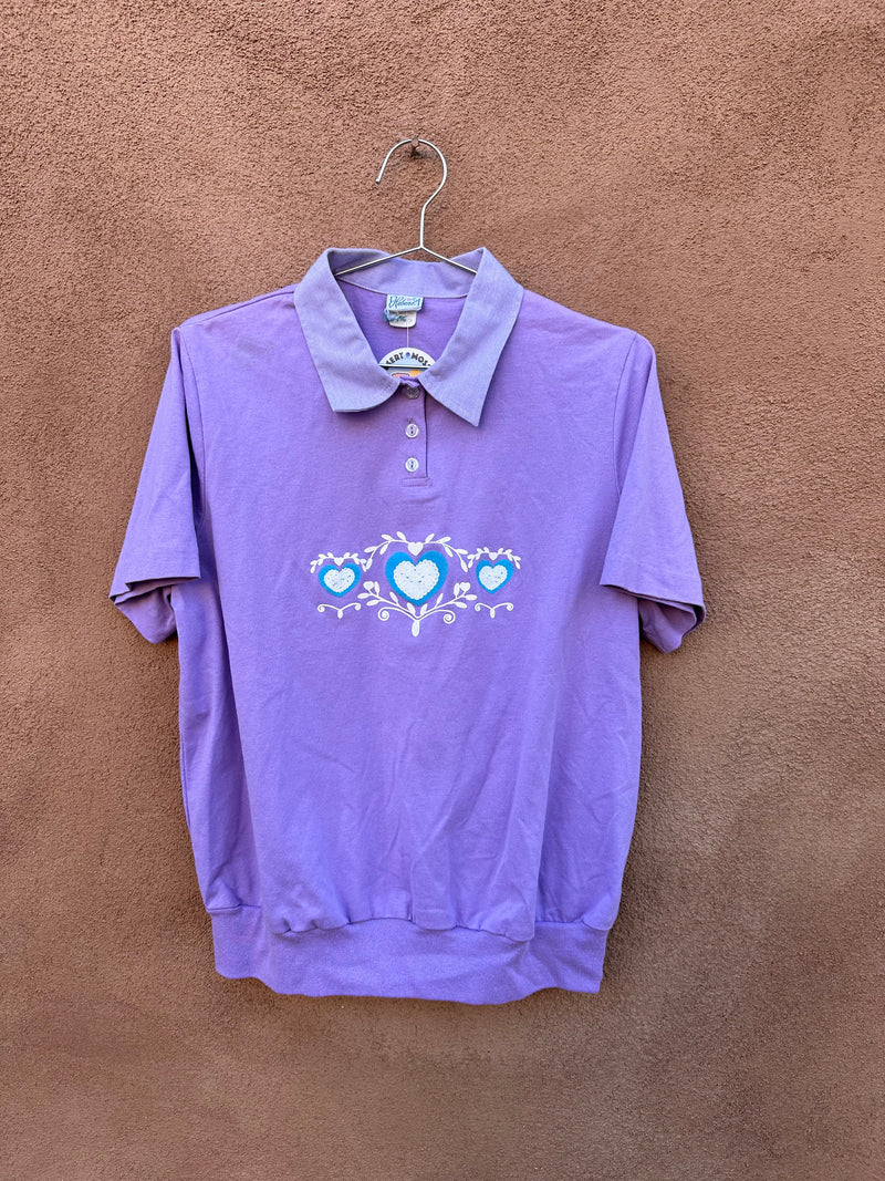 1960's Haband Violet Heart Blouse