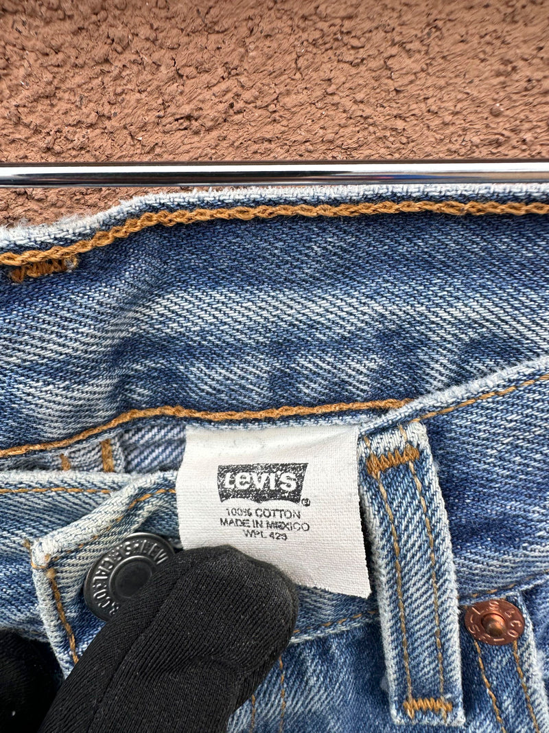 Distressed with Repair Levi's Button Fly Jeans