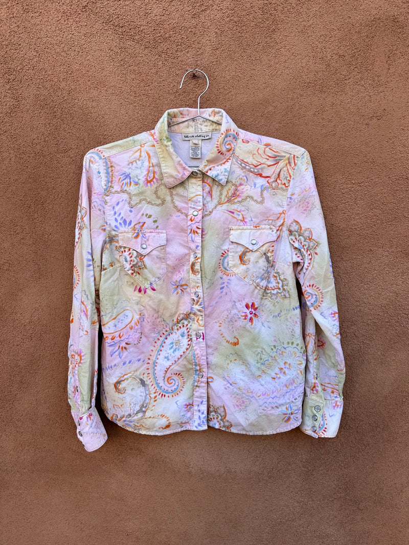 Cowgirl Hippie Corduroy Pearl Snap Blouse