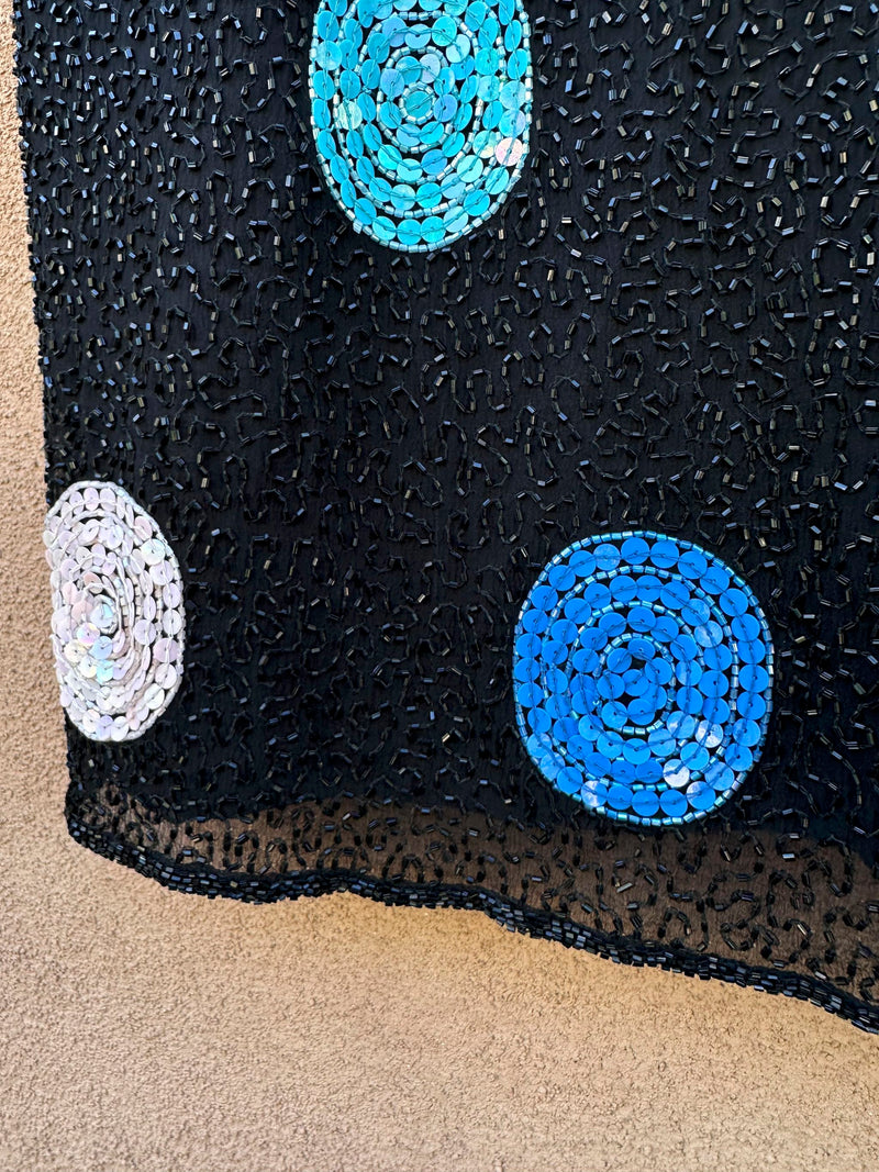 Beaded Mini Dress by Leslie Fay