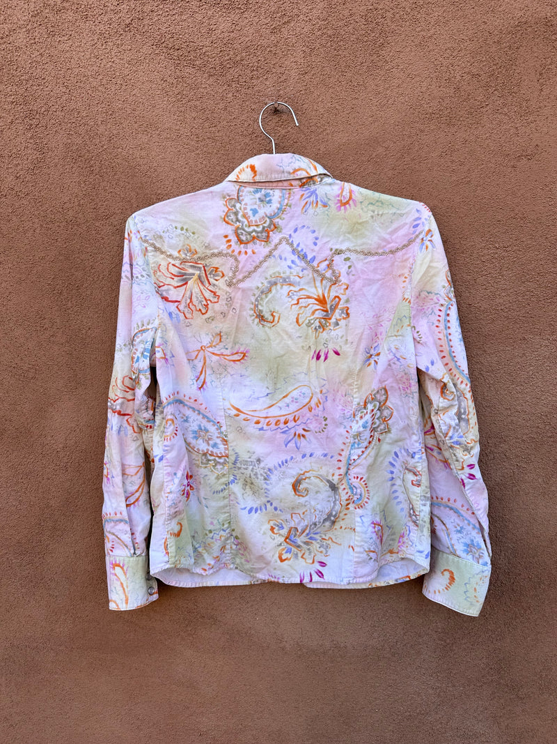 Cowgirl Hippie Corduroy Pearl Snap Blouse