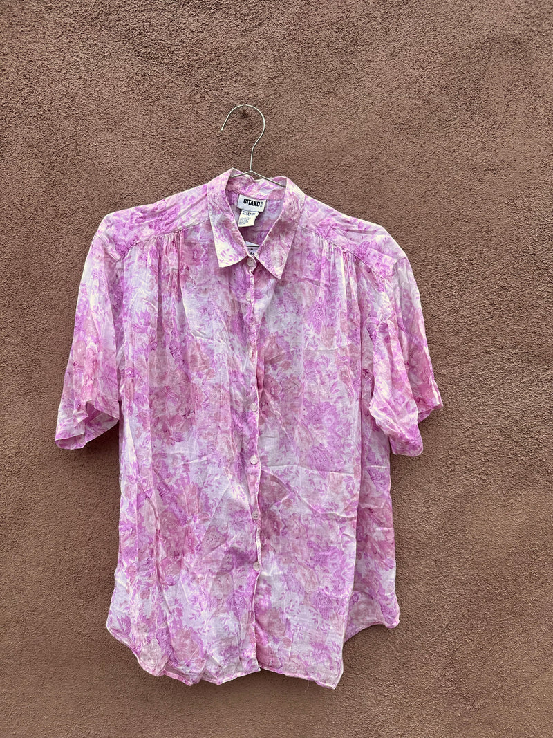 Sheer Floral Pink Gitano Blouse