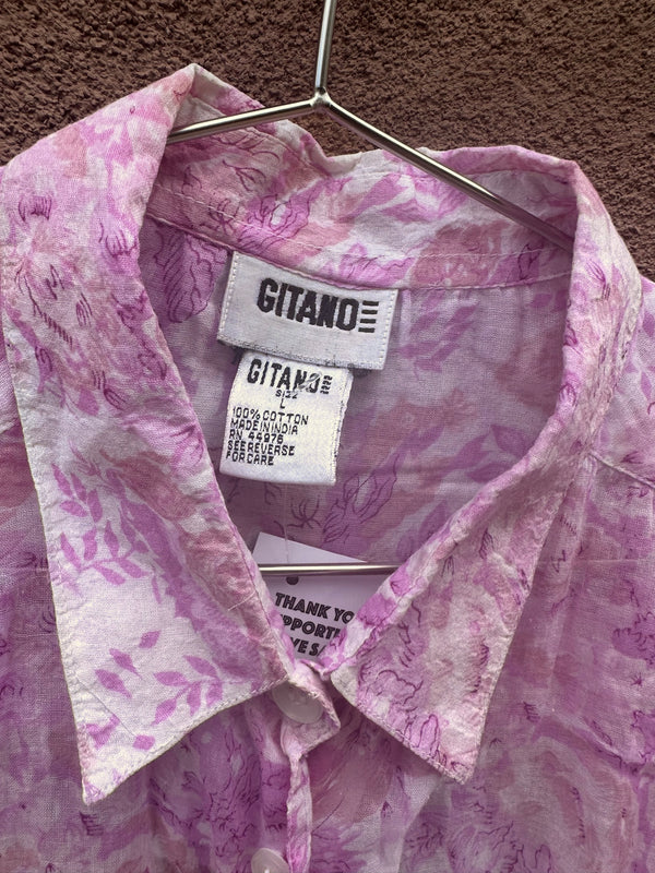 Sheer Floral Pink Gitano Blouse