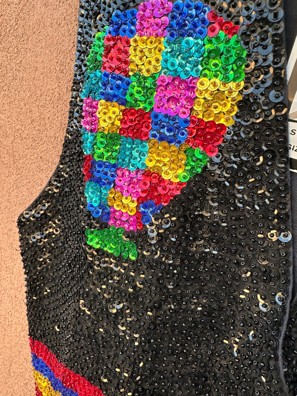 Silver Stream Beaded & Sequined Hot Air Balloon Vest
