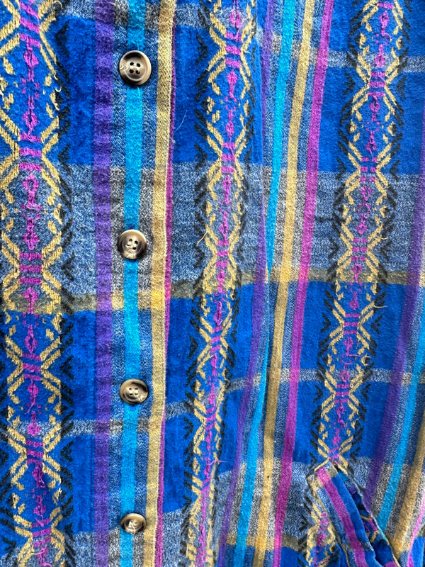 Chic Plaid Shirt Jacket with Embroidery