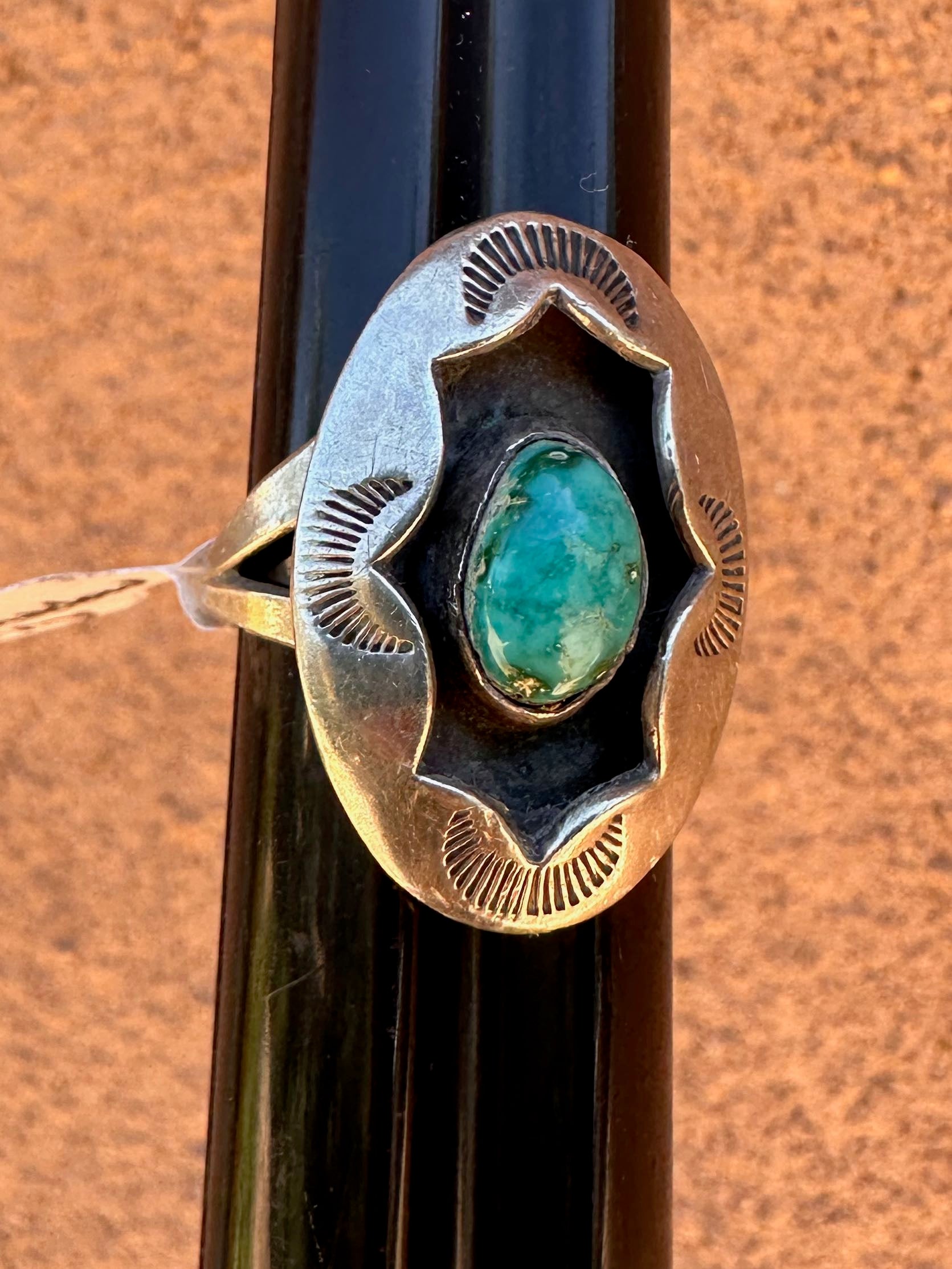 Sterling Silver Turquoise Shadow Box Ring – DESERT MOSS VINTAGE