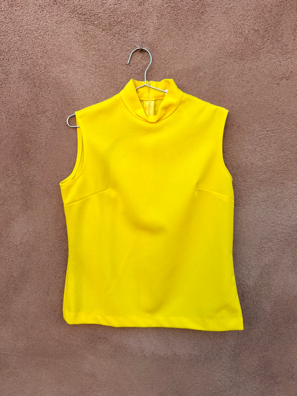 1960's Canary Yellow Sleeveless Mod Top