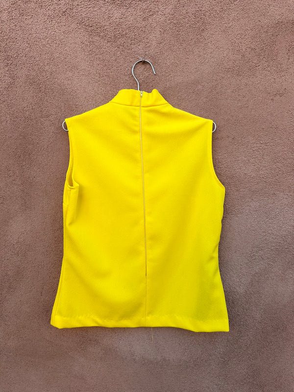 1960's Canary Yellow Sleeveless Mod Top