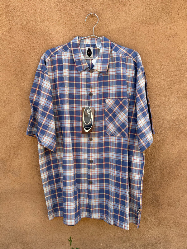 1980's Original Bugle Boy Blue Plaid Shirt