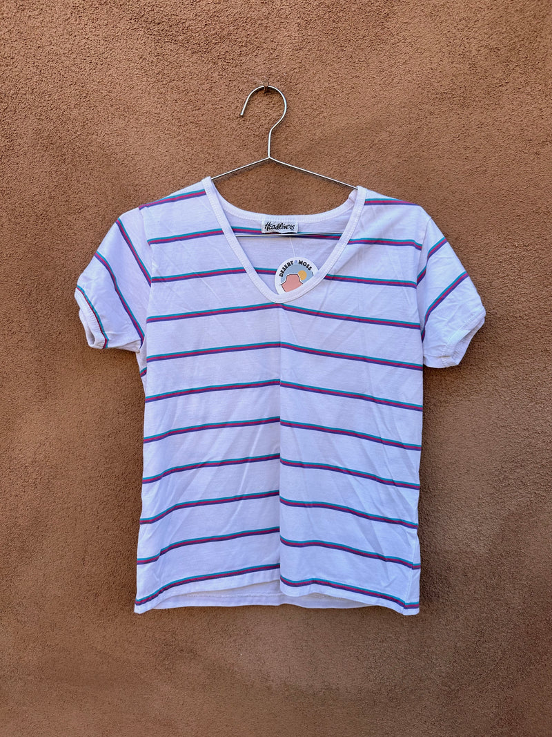 Striped V-neck Headliners Shirt