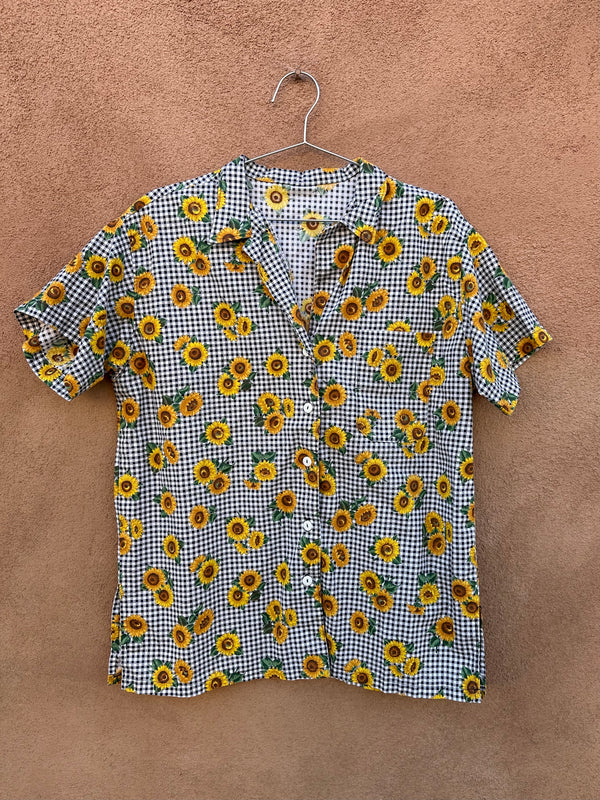 Checkered Sunflower Blouse - Homemade