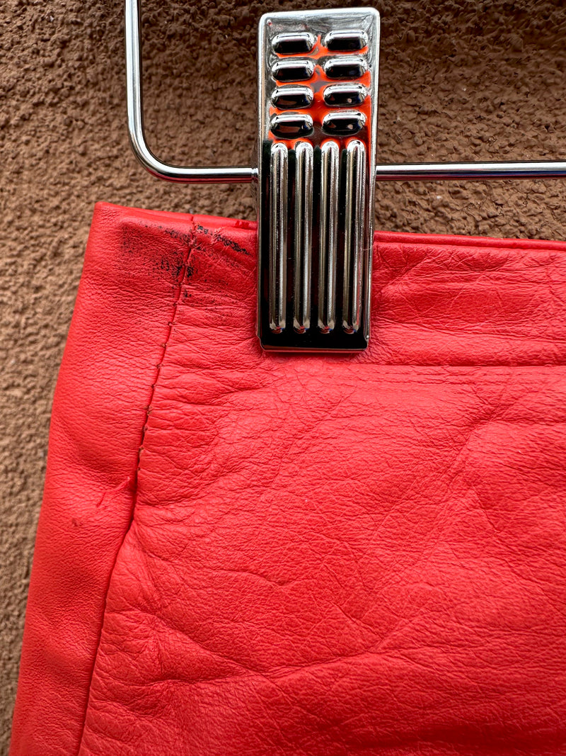 Red Leather Skirt by Cedars - 8