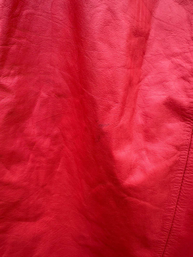 Red Leather Skirt by Cedars - 8