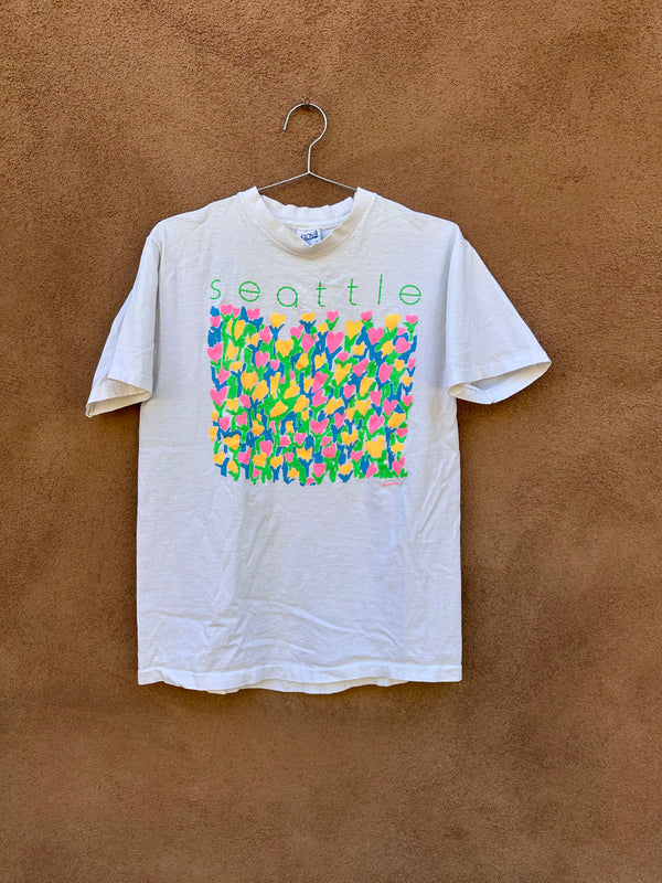 Seattle Flower Hearts 90's Tee