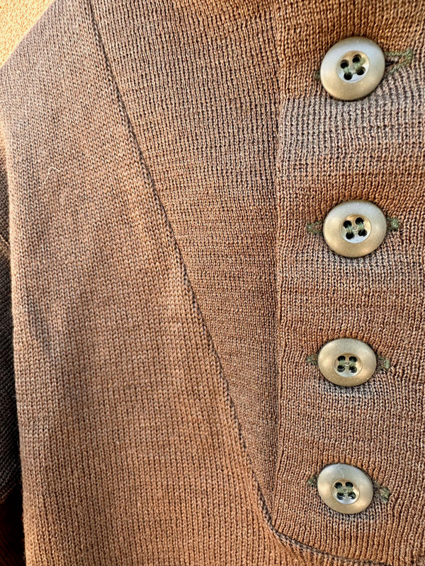 Olive Drab 100% Wool Military Henley Sweater