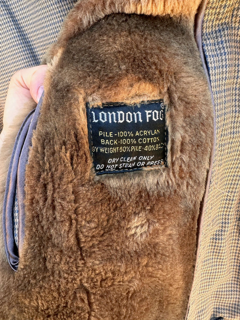 London Fog Maincoat 42 Long Houndstooth Coat