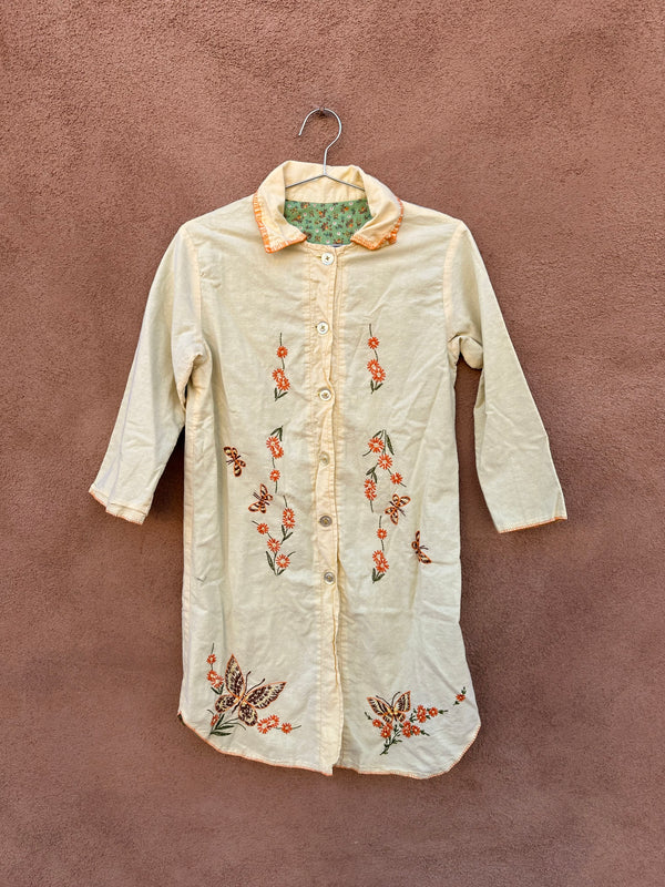 Handmade 60's Embroidered Sleep Shirt