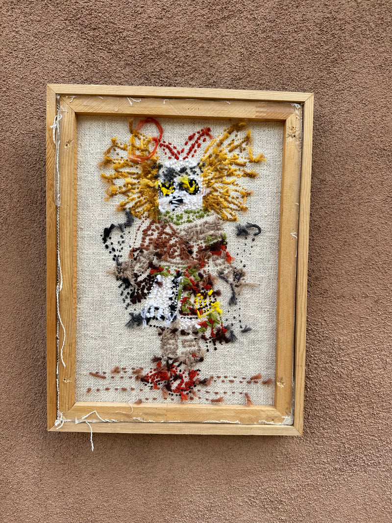 Eagle Kachina Fiber Art in Frame