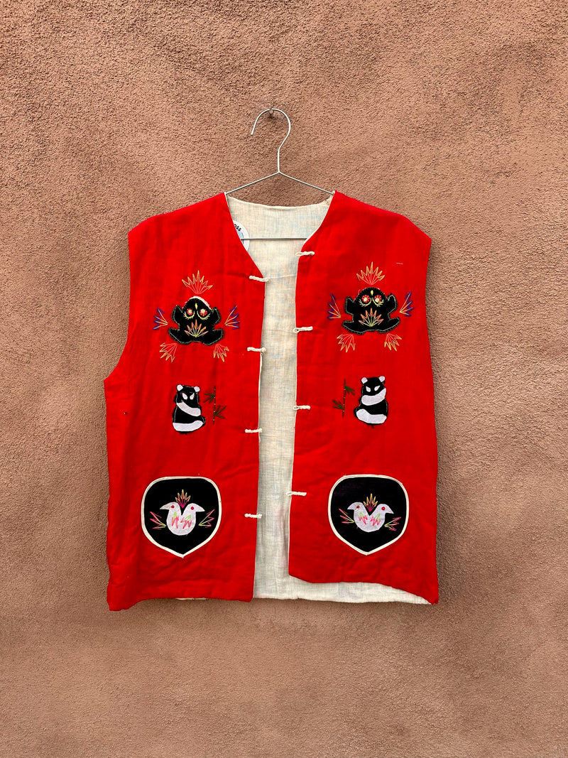 Wild Patchwork Vest with Patch Animals & Embroidery