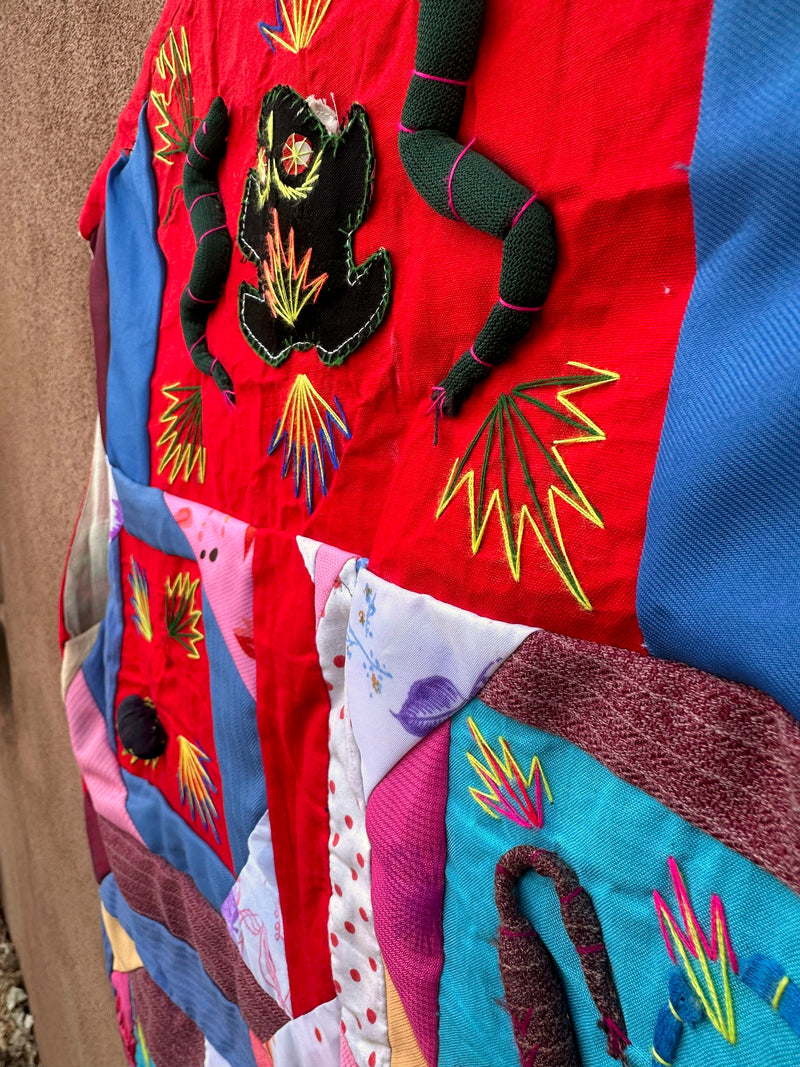 Wild Patchwork Vest with Patch Animals & Embroidery