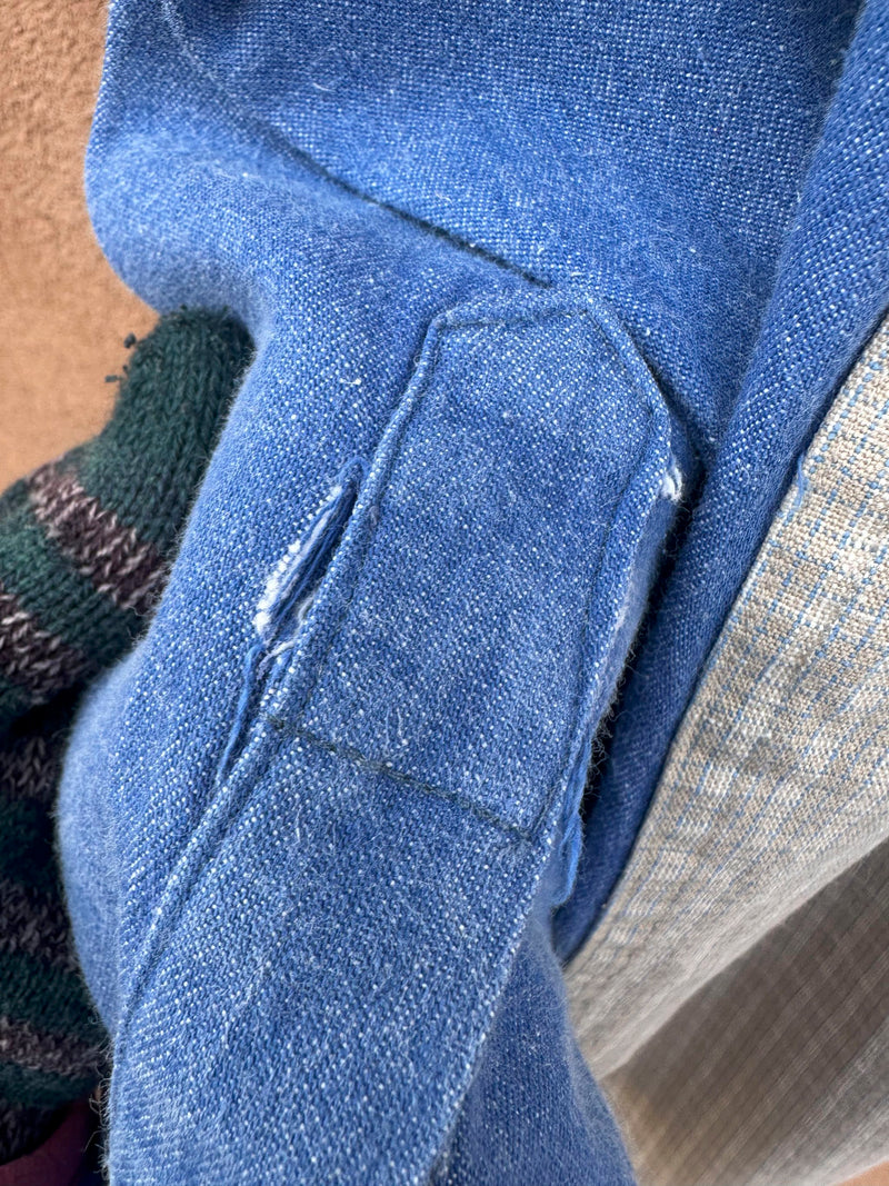 Texas Cotton Denim & Plaid Western Shirt - as is