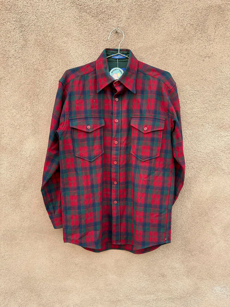 Red - Green Tartan Wool Pendleton Shirt - Small