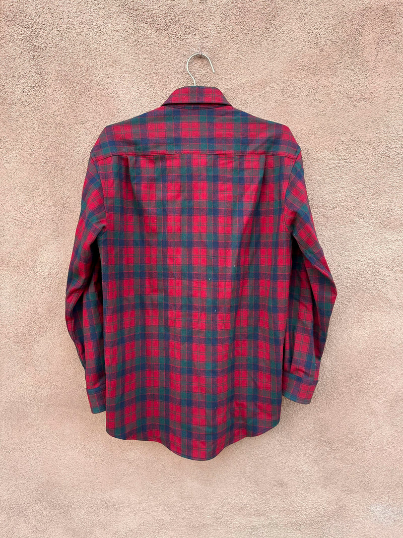 Red - Green Tartan Wool Pendleton Shirt - Small