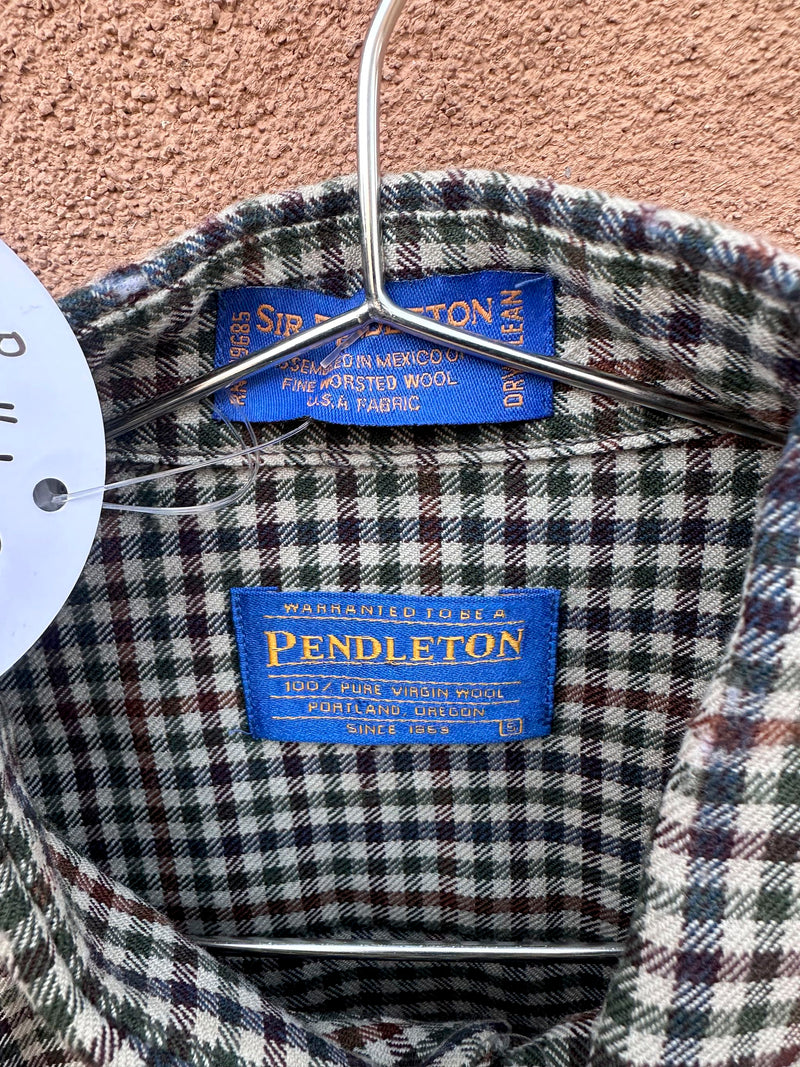 Pendleton Plaid Worsted Wool Shirt - small - as is