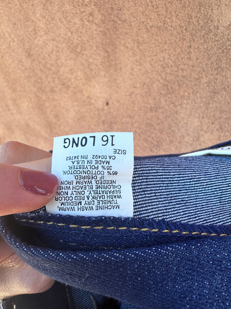 Early 80's Dark Wash Black Label LEE Jeans - 16L W: 30