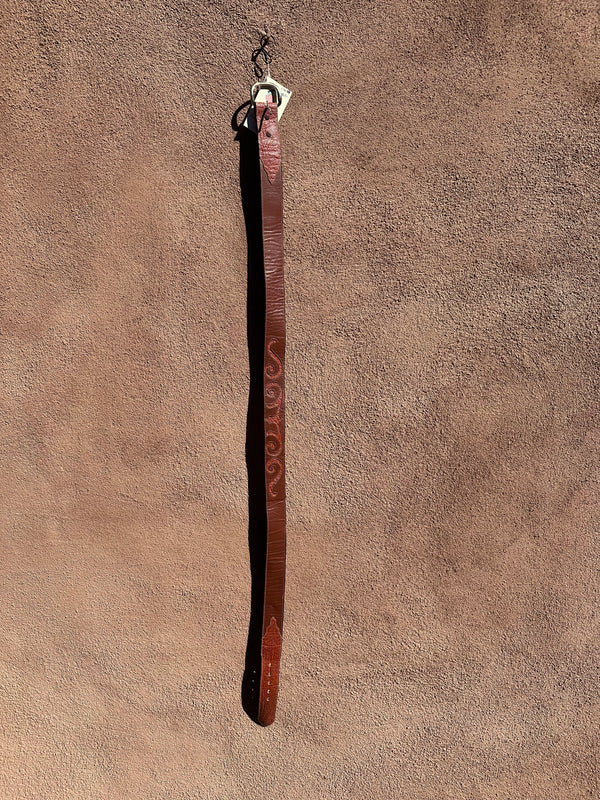 Brown Leather Tony Lama Belt with Leather Inlay - 44, 46.5