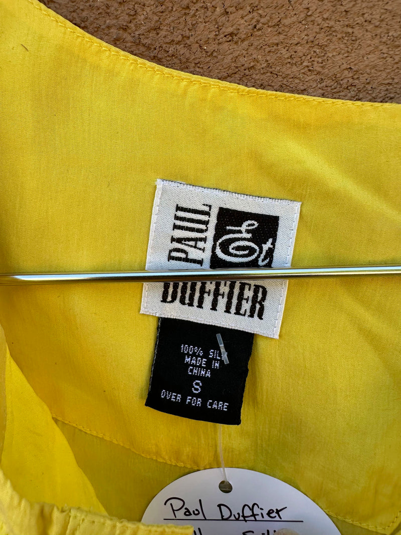 Paul Duffier Yellow Silk Tank