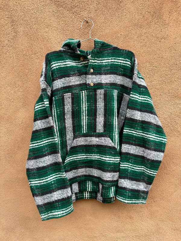 Green Mexican Blanket Style Drug Rug