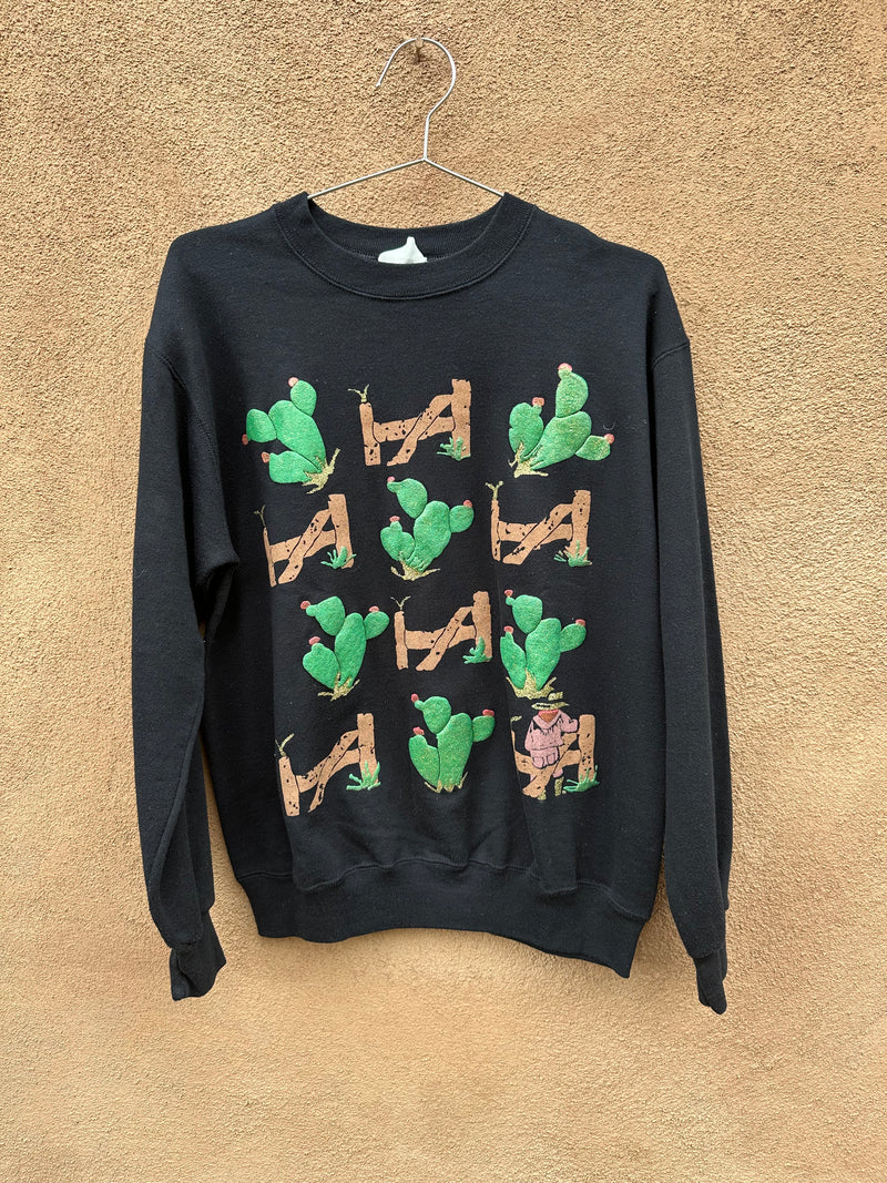 Puff Paint Cactus and Fence Sweatshirt