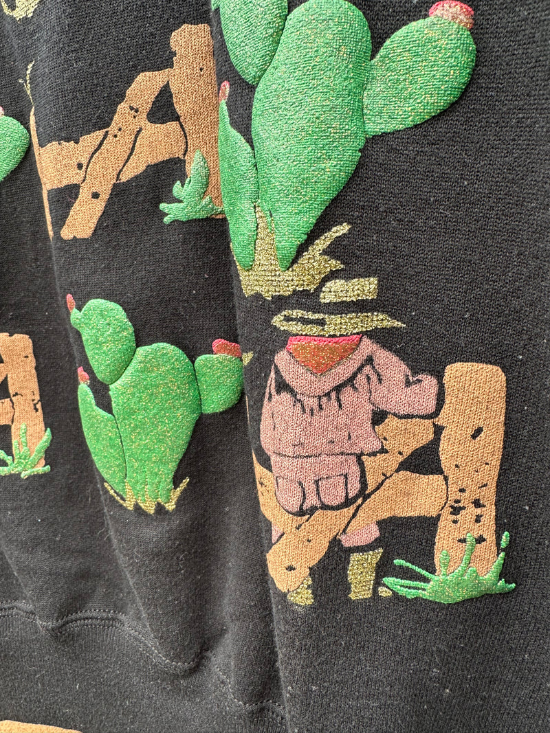 Puff Paint Cactus and Fence Sweatshirt