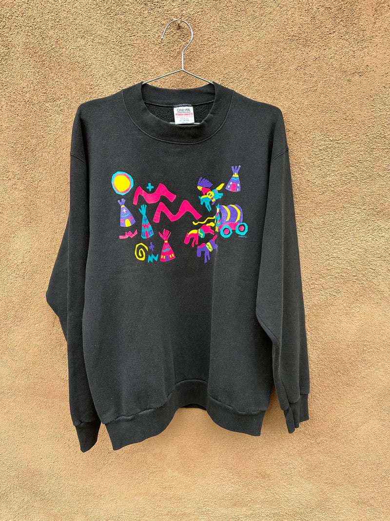 Pop Art Western Scene Sweatshirt - USA - XL