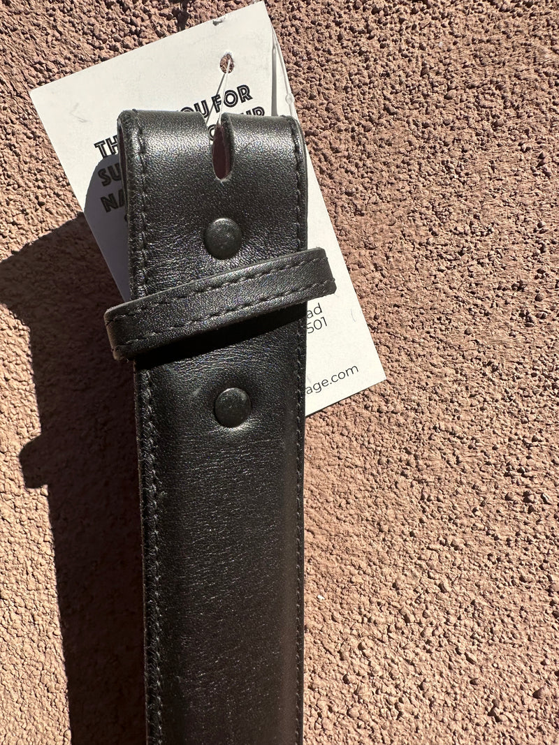 James Reid, Ltd. Black Leather Belt - 43