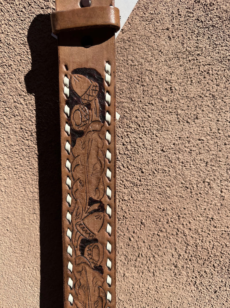 Tooled Leather Belt “Cleve” 26-30