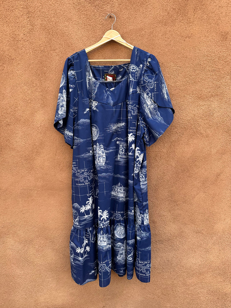 Hawaiian Map Muumuu Dress by Fashion E&K