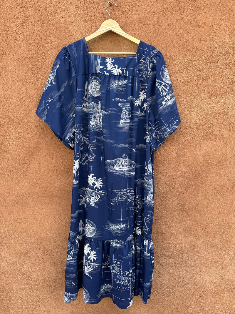 Hawaiian Map Muumuu Dress by Fashion E&K